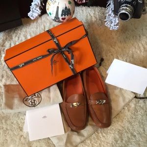 🎉Hermes Irving driving moccasin in calfskin